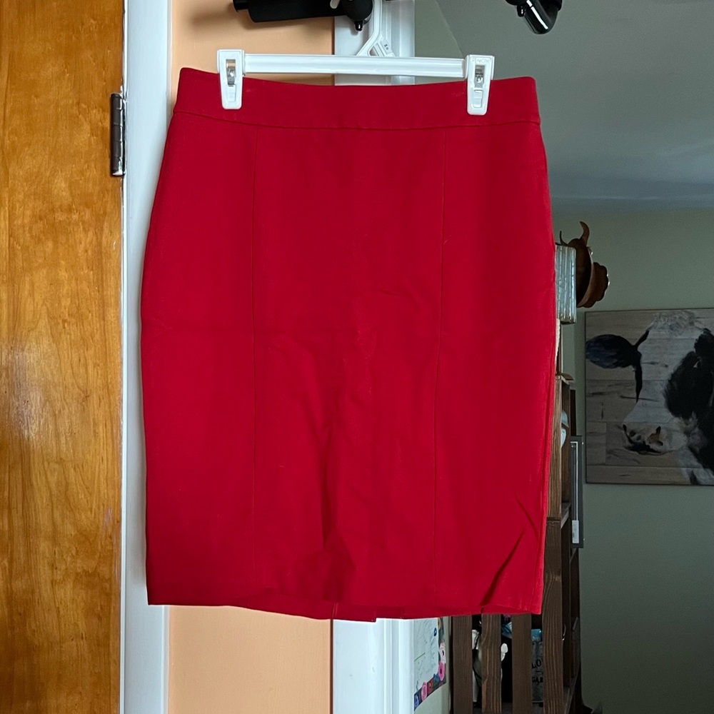 Red pencil skirt